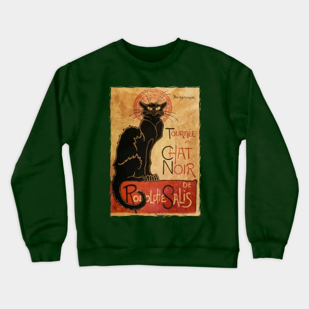 Du Chat Noir - The Black Cat (Distressed) Crewneck Sweatshirt by The Blue Box